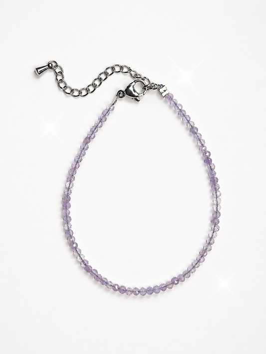 Pulsera de Amatista de esferas facetadas de 2 mm - Calma y equilibrio