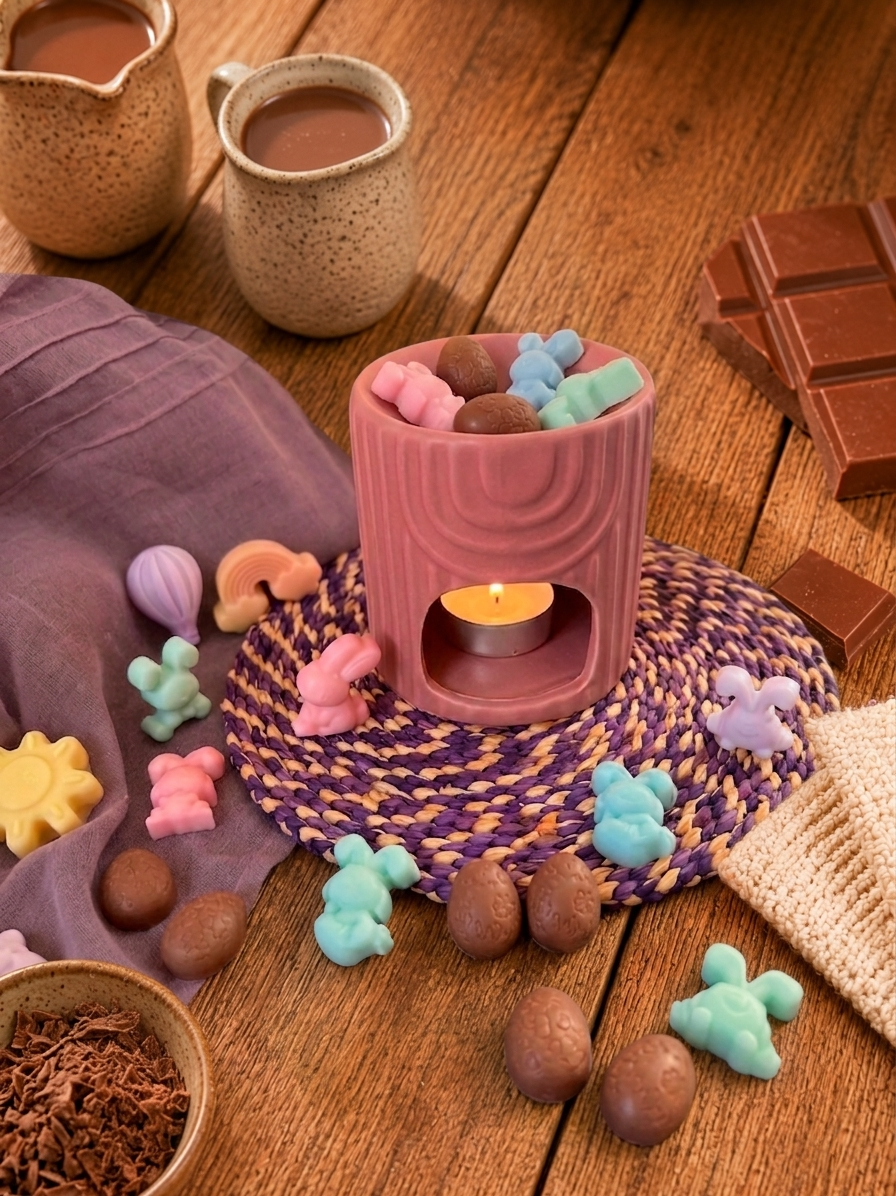 Wax Melts forma de conejitos y huevos de pascua con aroma a Chocolate con leche