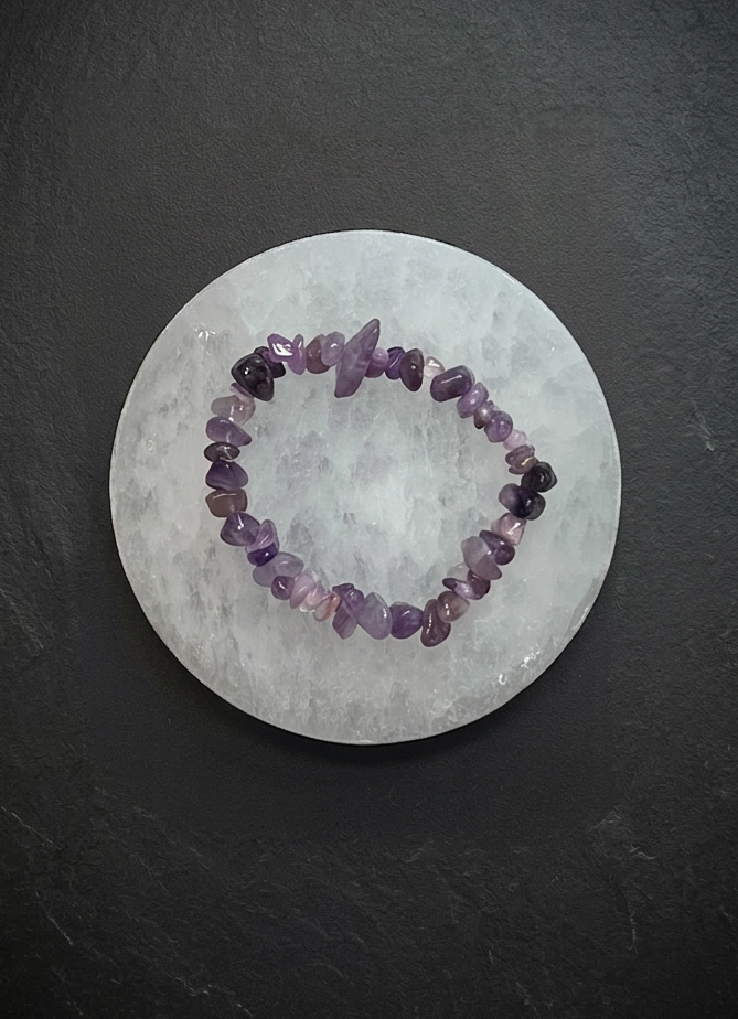 Pulsera mineral irregular Amatista