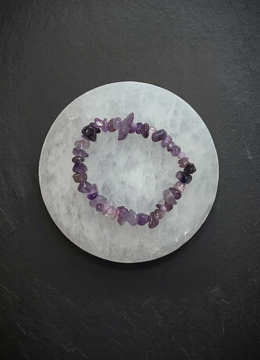 Pulsera mineral irregular Amatista