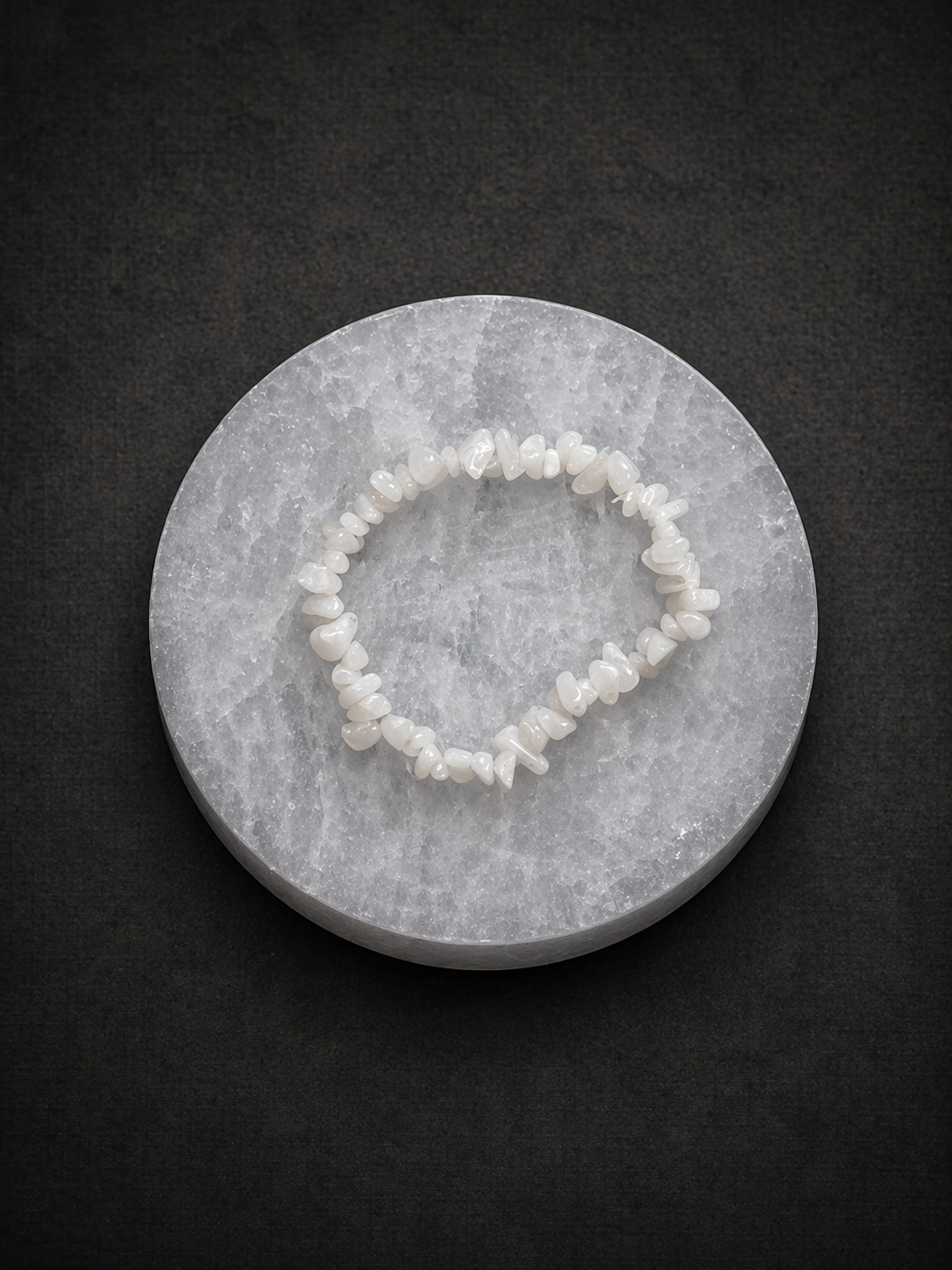 Pulsera mineral irregular Cuarzo Blanco