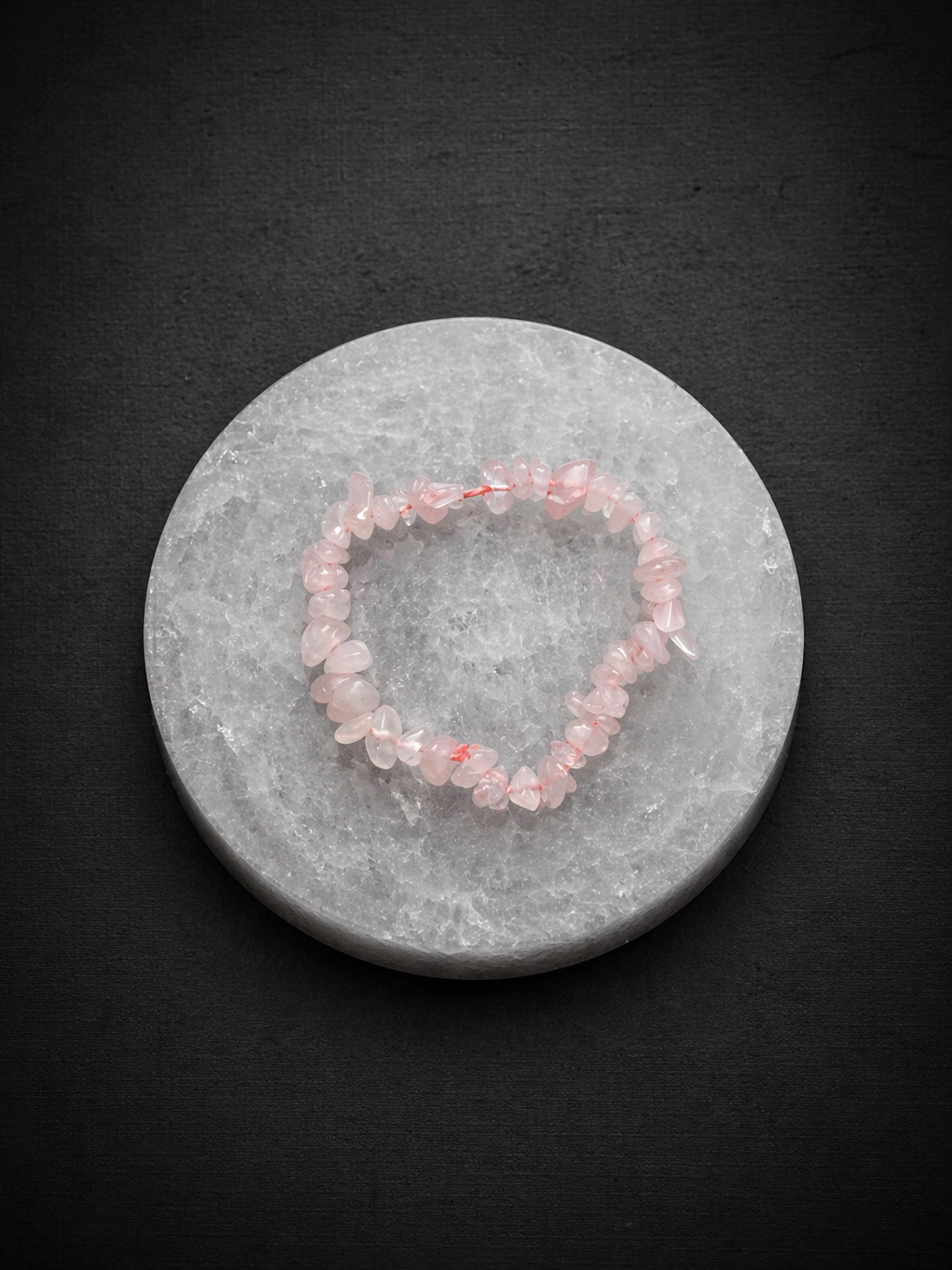 Pulsera mineral irregular elástica Cuarzo Rosa