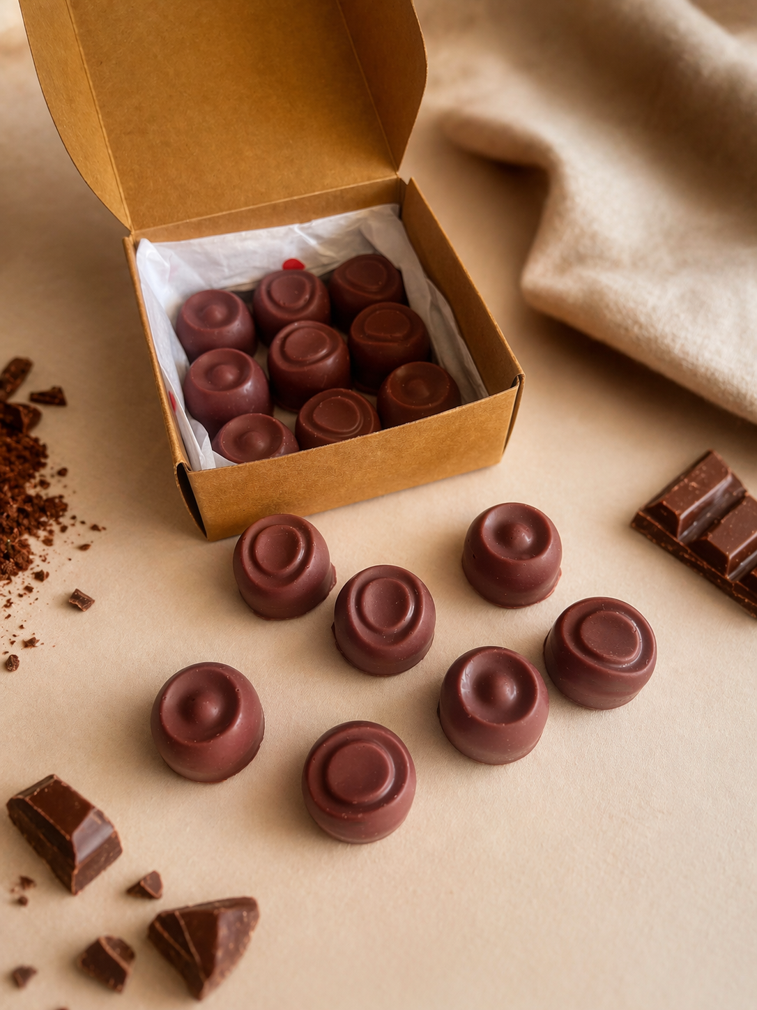 Wax Melts forma Bombones y aroma Chocolate con Leche